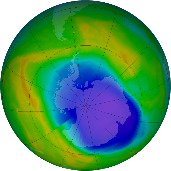 Antarctic ozone map for 30 October 1998